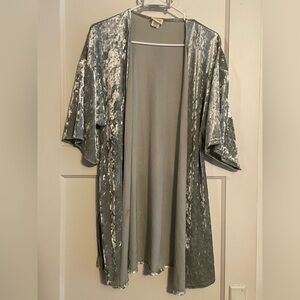 Caution To The Wind Gray Velvet Tunic